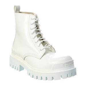 Balenciaga Strike Leather Boot, White